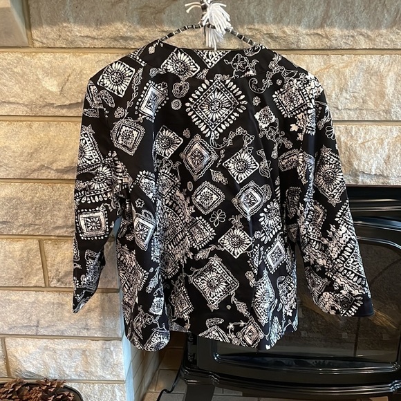 Coldwater Creek blazer size 12 black white - Picture 7 of 7